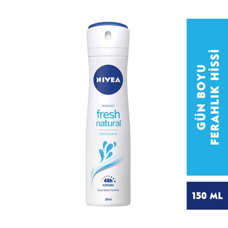 Nivea Fresh Natural Pudrasız Leke Yapmayan Kadın Sprey Deodorant 150 ml