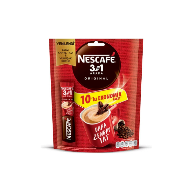 Nescafe 3'ü 1 Arada Orjinal Paket 10x17.5g