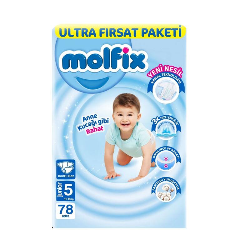 Molfix Bebek Bezi 3D 5 Beden Junior 11-18 Kg 78li Ultra Fırsat Paketi