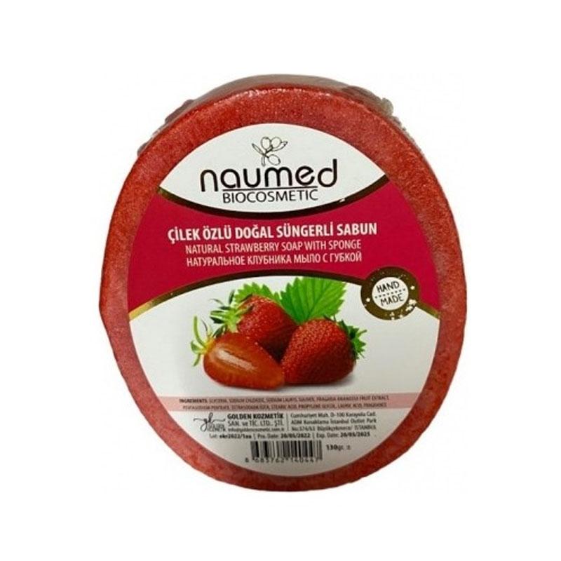 Naumed Çilek Özlü Doğal Süngerli Sabun 130 gr